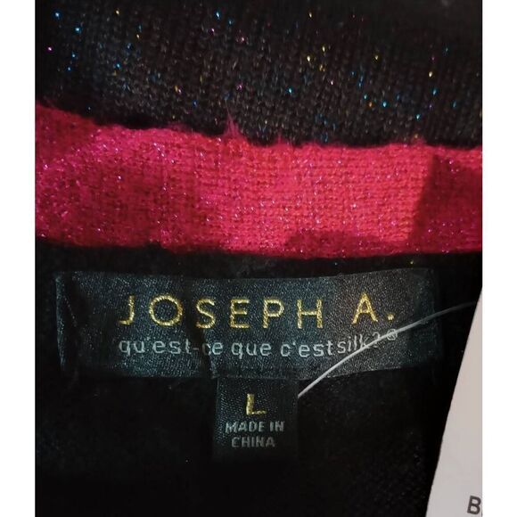Joseph A Sweater Ladies Large Black Red - Picture 6 of 8
